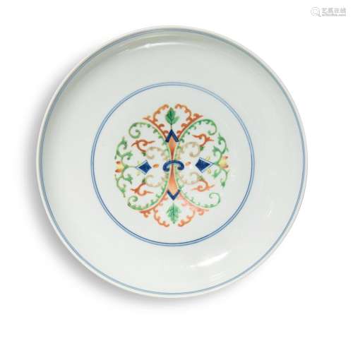 A doucai 'scroll' dish, Seal mark and period of Daoguang | 清...
