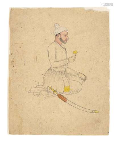 A PORTRAIT OF A COURTIER STUDIO OF NAINSUKH (A. 1735-78), JA...