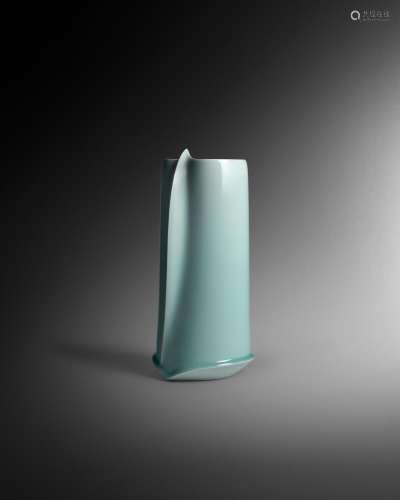 FUKAMI SUEHARU (1947-) Cylindrical Porcelain Vase, Clear Hei...