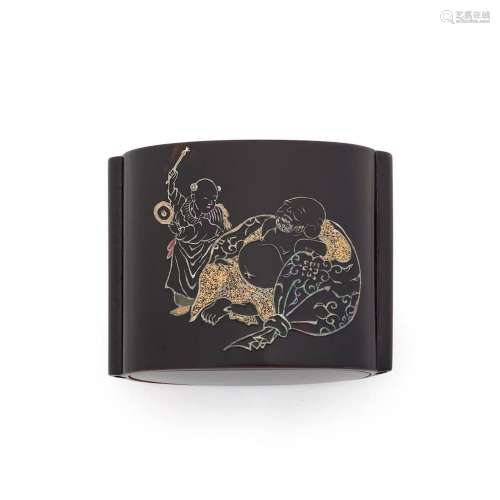 A BLACK LACQUER THREE-CASE SAYA INRŌ Edo period (1615-1868),...