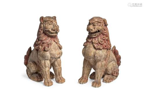 A PAIR OF SHISHI (CHINESE MYTHICAL LIONS) Kamakura period (1...