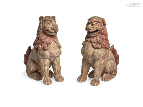 A PAIR OF SHISHI (CHINESE MYTHICAL LIONS) Kamakura period (1...