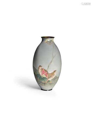 【¤】STYLE OF NAMIKAWA SŌSUKE A Large Cloisonné-Enamel Vase Me...