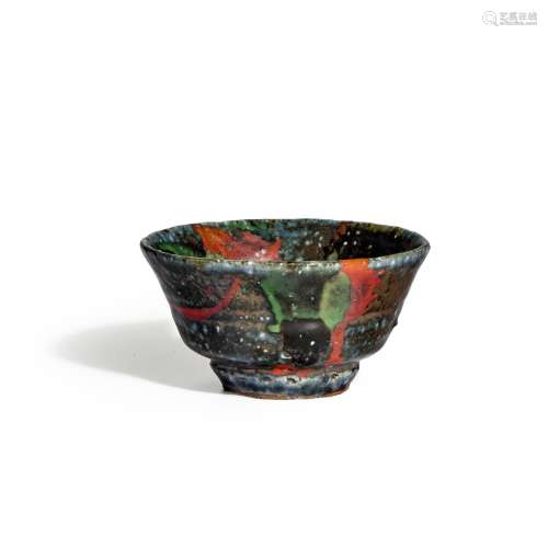 KAWAI KANJIRŌ (1890-1966) A Tri-Color and Cobalt Glazed Bowl...