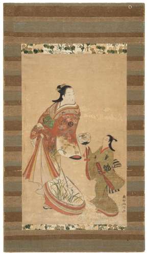 AFTER OKUMURA MASANOBU (1686-1764) A Courtesan and Her Atten...