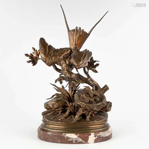 Jules MOIGNIEZ (1835-1894) 'Feeding Time' patinated bronze. ...