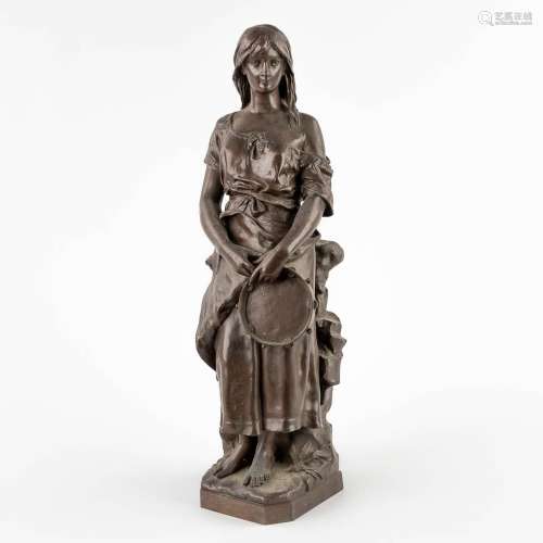 Eugène MARIOTON (1854-1933) 'Esmeralda' patinated bronze (D:...