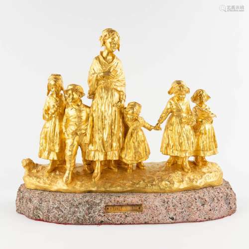 Giuseppe D'ASTE (1881-1945) 'La Fête Du Village' gilt bronze...