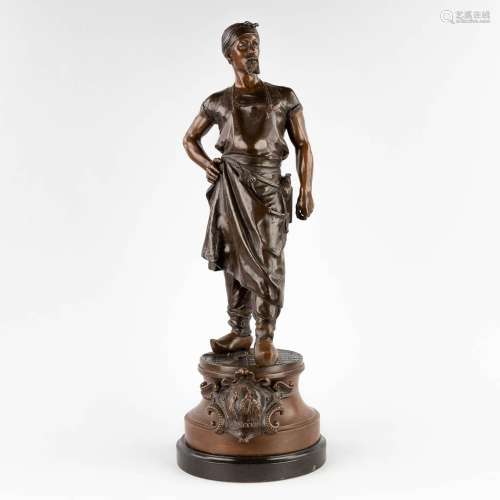 L'Abbateur, a figurine of a butcher, spelter. Circa 1900. (H...
