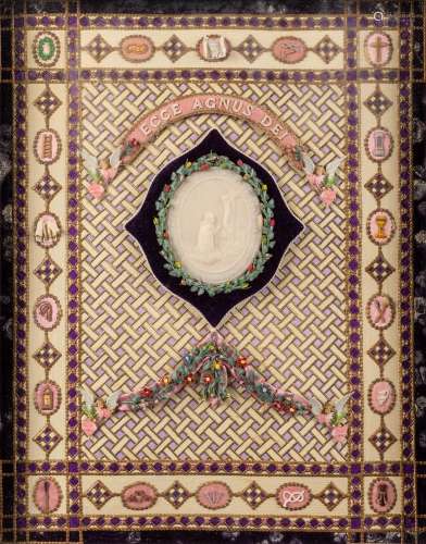 A decorative frame with wax seal 'Ecce Agnus Dei', 1931. (W:...