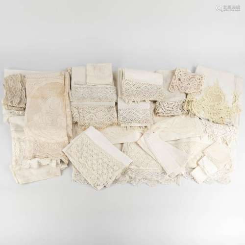 A large collection of textile and lace with Religious patter...