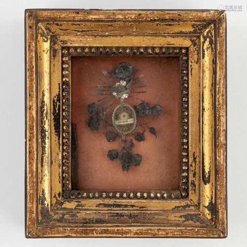 A frame with a sealed theca, a relic for St Gerardi Episcopu...