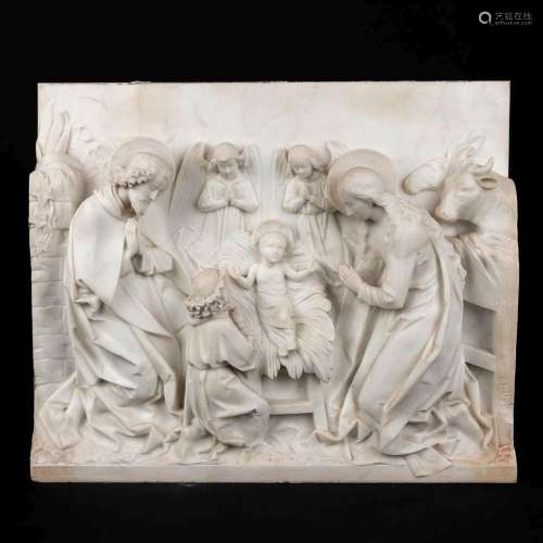 Aloïs DE BEULE (1861-1935) A religious sculpture 'Nativity S...