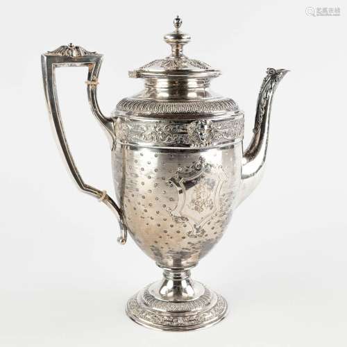 A coffee pot, silver, Germany. Gross: 686g. (D:13 x W:23 x H...