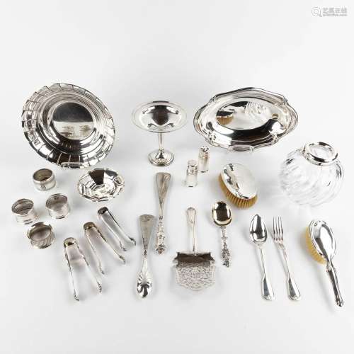 A large collection of table accessories and utensils, silver...