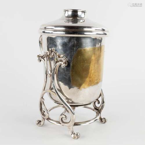 Christofle, a champagne bottle cooler, silver plated metal. ...