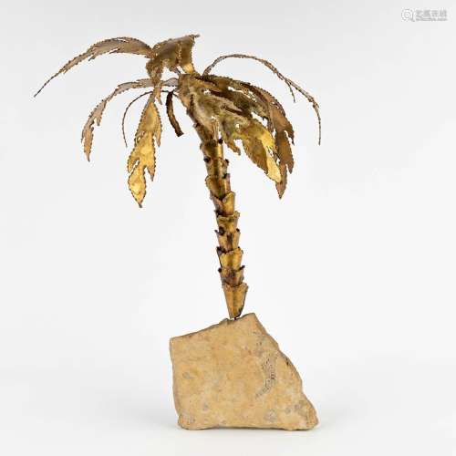 Paul PLAITSIER (XX) 'Palm tree sculpture' brass and stone. (...
