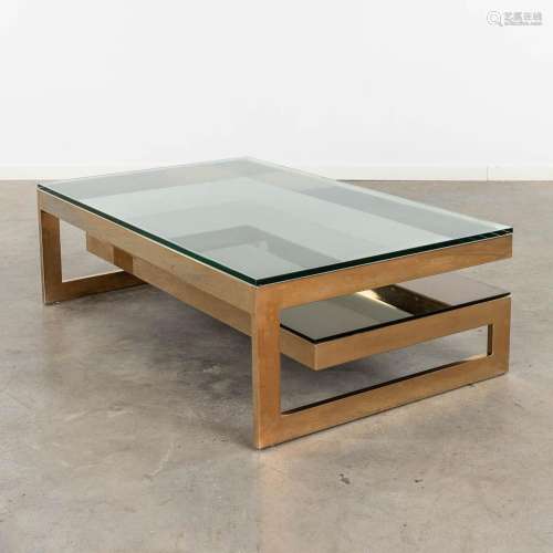 Belgo Chrome, A G-Shape coffee table. 20th C. (D:75 x W:120 ...
