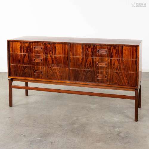 A mid-century Scandinavian Sideboard with 6 drawers, and ros...