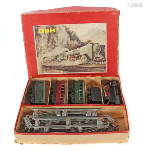 Zugpackung Carl Bub, ca. 1950er Jahre, Blech, 1 x Dampflok, ...