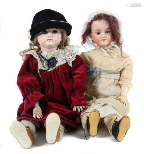 2 große Puppen Deutschland,  wohl, 1920er Jahre, 1 x Porzell...
