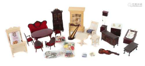 Konvolut Puppenstuben-Möbel neuzeitlich, 1 x Wohnzimmer-Set,...