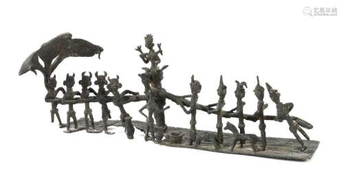 Dhokra Figurengruppe Indien, Messingguss/schwarze Patina, 12...