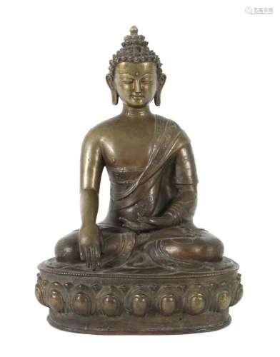 Buddha Shakyamuni Indien/Nepal, 2. Hälfte 20. Jh., Bronze br...