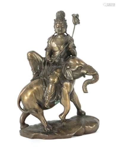 Bronzefigur des Samantabhadra Indien, 2. Hälfte 20. Jh., Bro...