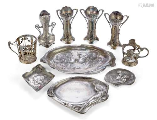 WMF<br />
<br />
Various metalware; Two card trays, one with...
