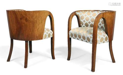 Art Deco<br />
<br />
Pair of armchairs, circa 1930<br />
Wa...