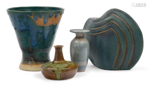 Studio Pottery<br />
<br />
Turquoise glaze vase, 16.5cm hig...