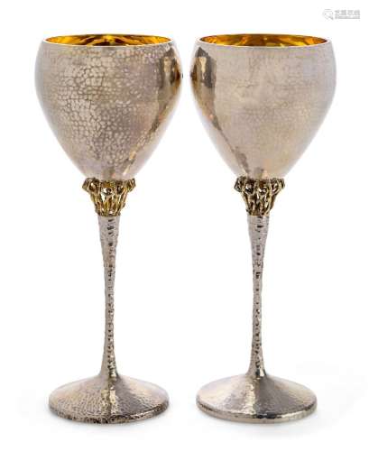 Stuart Devlin (1931-2018)<br />
<br />
Pair of wine goblets,...