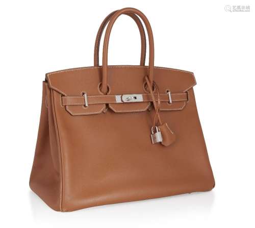 Hermès<br />
<br />
Gold Epsom leather Birkin 35 handbag, 20...