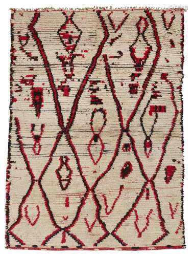 Moroccan<br />
<br />
Handwoven long pile rug, second quarte...