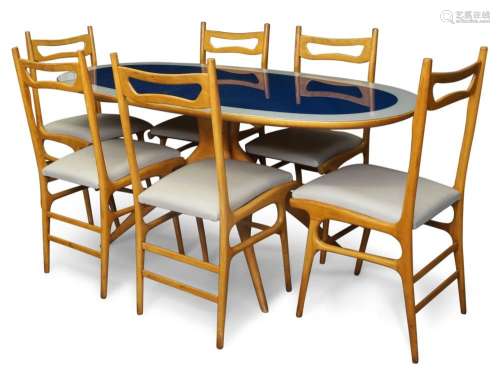 Manner of Ico Parisi<br />
<br />
Dining table and six dinin...