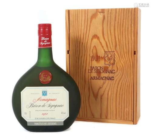 Armagnac Baron de Sigognac, 1951, 40% vol., 0,7 l, Flasche i...