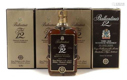 5 Flaschen Scotch Whisky Ballantine's, 4x The 12, twelve yea...