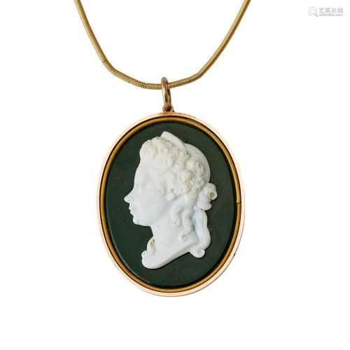 GEORGE III AND QUEEN CHARLOTTE, A PASTE AND BLOODSTONE COMME...