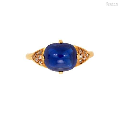 ASPREY & CO., A SAPPHIRE AND DIAMOND RING, MADAGASCAR, N...