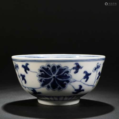 Blue and white lotus bowl