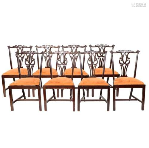 Eight chippendale style chairs