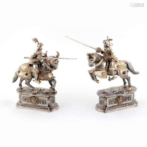 Pair of knights in silver duel
