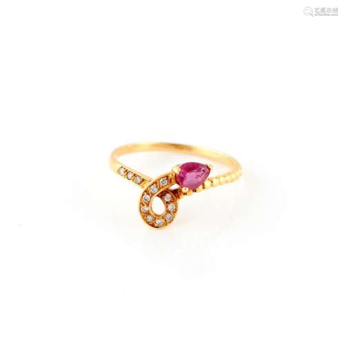 Gold, Ruby and Bright Ring