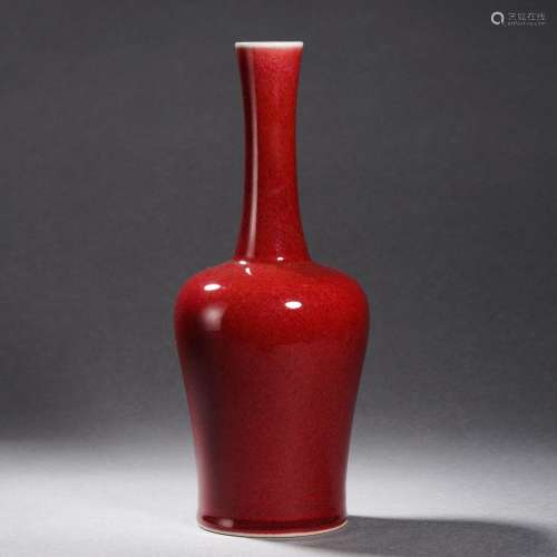 A Red Glaze Long-neck Vase