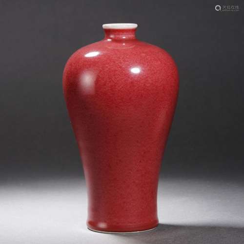 A Red Glaze Vase Meiping