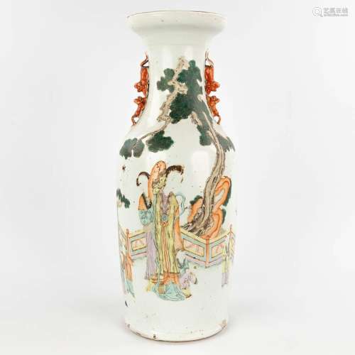 A Chines vase, decorated with ladies in the garden. 19th C. ...