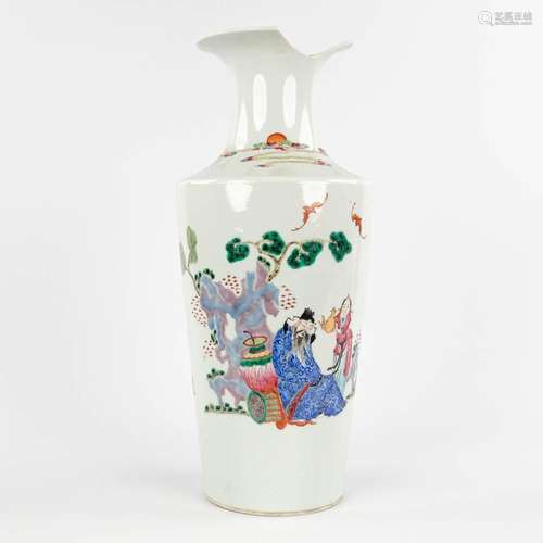 A Chinese vase, decorated with wise men or Immortals. 19th/2...