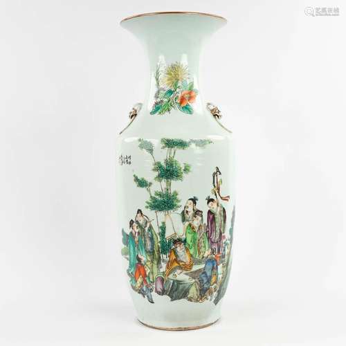 A Chinese vase, decorated with wise men in a garden. 19th/20...