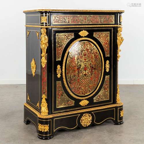 A one-door cabinet, Boulle, tortoiseshell and copper inlay, ...
